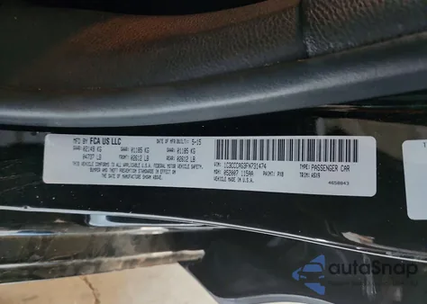 2015 Chrysler 200 Limited z USA, uszkodzony, nr VIN 1C3CCCAG3FN731474